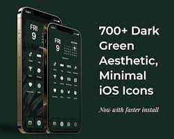 700 Dark Green Minimal Ios Icon Pack