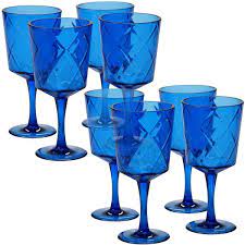 Cobalt Blue Acrylic Goblet Glass