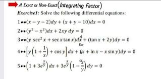 Solved A Exact Or Non Exact