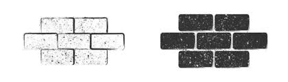 Bricks Icon With Grunge Texture Vector
