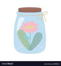 Glass Jar With Flower Decoration Flora