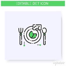 Diet Line Icon Dietary Nutrition