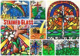 Faux Stained Glass Window With Biblical