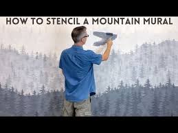 Mountain Mural With Wall Stencils