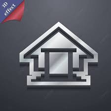 Modern 3d House Icon With Text