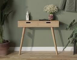 Narrow Wood Console Table With Drawers