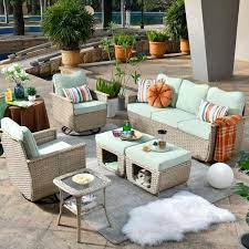 Swivel Chairs And Mint Green Cushions