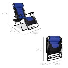 Blue Metal Reclining Outdoor Lawn Chair