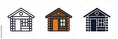 Log Cabin Icon Symbol Template For