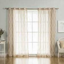 Taupe Trellis Grommet Sheer Curtain