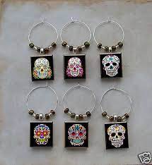 Sugar Skull Scrabble Wine Charms Beer