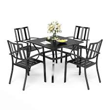 5 Piece Metal Outdoor Patio Dining Set