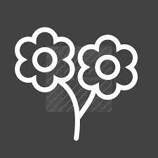 Small Flowers Line Inverted Icon
