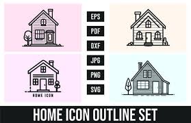6 House Silhouette Set Designs Graphics