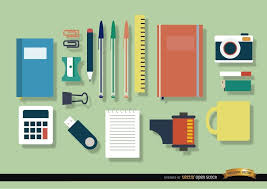 Office Objects Icon Set Vector