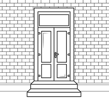 Cartoonish Front Door House Entrance Icon