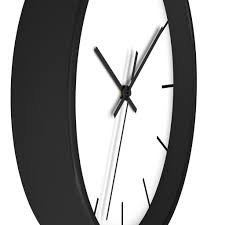 Wall Clock Solid White Design Black
