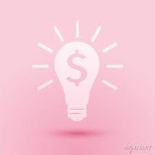 Paper Cut Light Bulb With Dollar Symbol