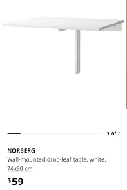 Ikea Norberg Wall Mounted Folding Table