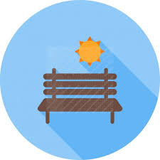 Bench In Park Flat Shadowed Icon