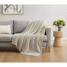 Truly Soft Cozy Knit Throw Blanket Beige