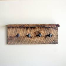 Reclaimed Wood Shelf With Coat Hooks