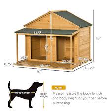 Wooden Dog House Outdoor For 2 Medium