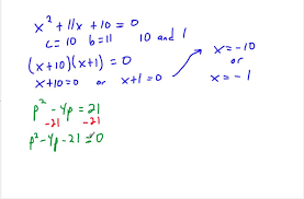 Factoring To Solve Quadratic Equations