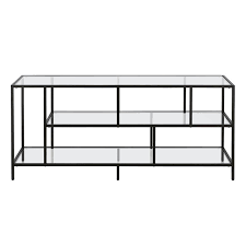 Blackened Bronze Metal Glass Tv Stand