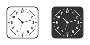 Square Clock Face Icon Vector Ilration