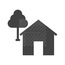 House With Tree Glyph Icon Iconbunny