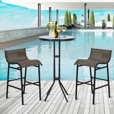 Outsunny Black 3 Piece Steel Bar Height