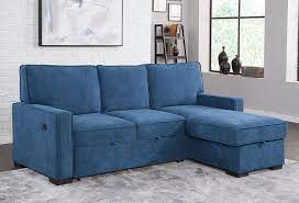Buy Hudson Blue Convertible Sofa Chaise