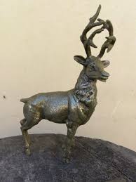 Sculpture Of Deer 1940s 1950s Brass