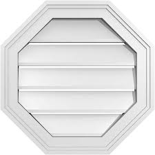 Ekena Millwork Octagonal Surface Mount Pvc Gable Vent Brickmould Frame 18 W X 18 H Functional