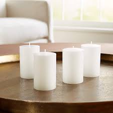 2 X3 White Pillar Candles Set Of 4