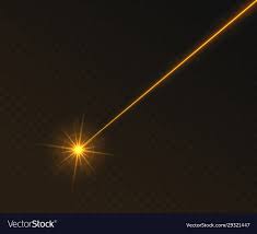 orange laser beam light effect isolated
