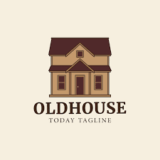 Old House Building Village Vintage Logo