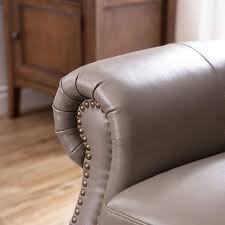 Rolled Arm Leather Loveseat Cx 6236 Gry