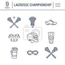Lacrosse Sport Game Vector Line Icons