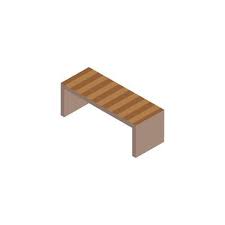 Wooden Bench Park Isometric Style Icon