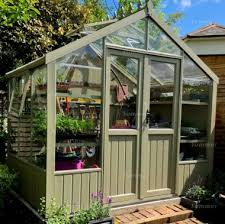 Painted Wooden Greenhouse 546