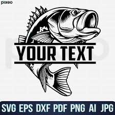 Bass Fishing Monogram Svg Fishing Svg