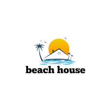Beach House Logo With Palm Trees And