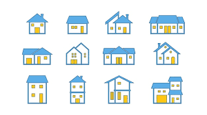 Modern Architecture Line Icons Vector