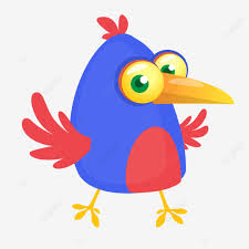 Funny Blue Bird Cartoon Drawing