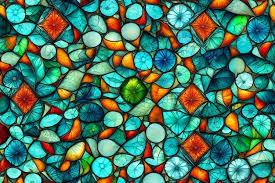 Colorful Stained Glass Mosaic Abstract