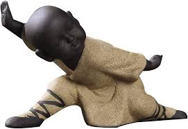 Yellow Mini Monk Figurine Kung Fu