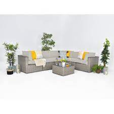 Modular Rattan Corner Sofa Daybed Set