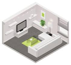 Vector Isometric Living Room Icon Stock